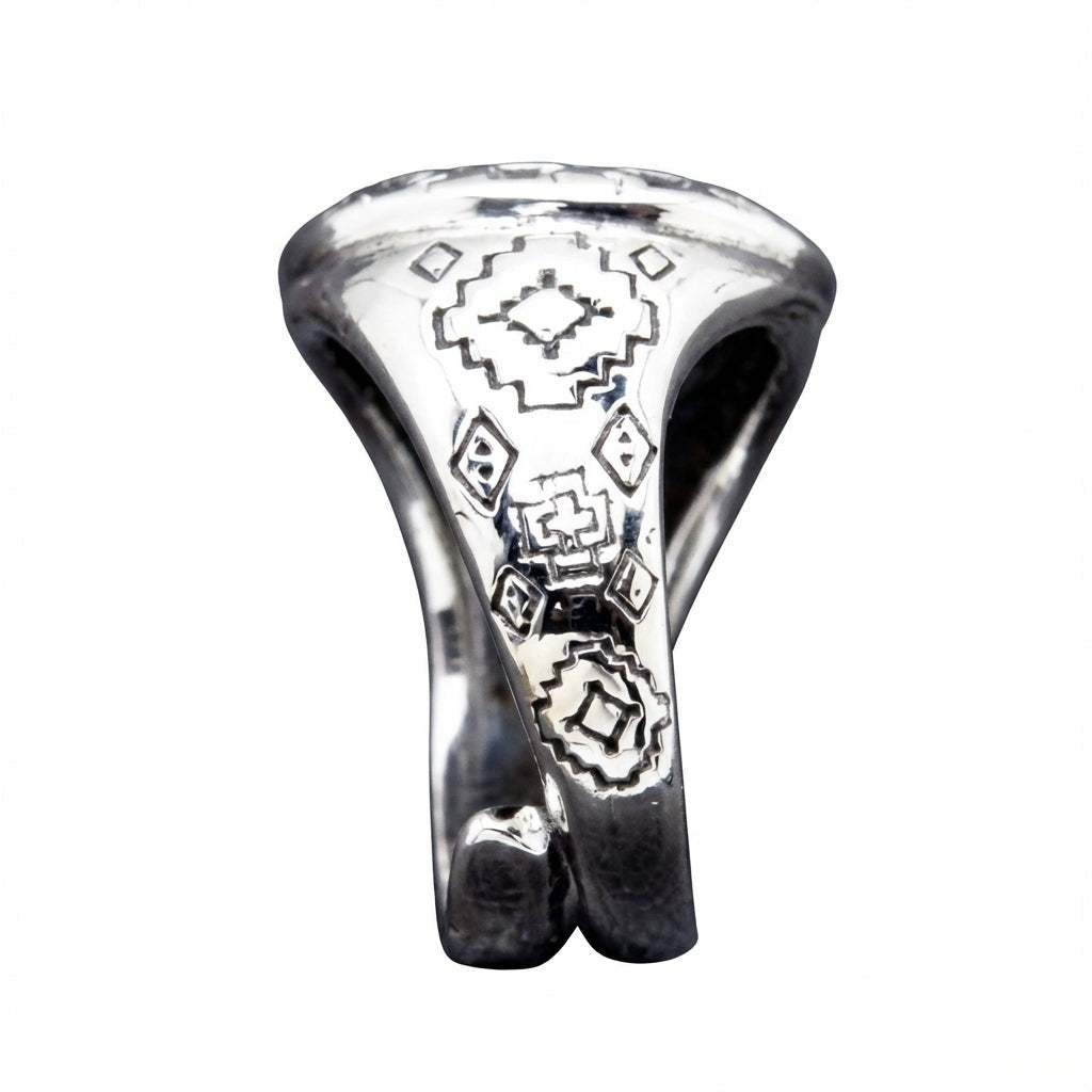 แหวนเงินแท้ 925 Kokopelli ปรับขนาดได้ มุมด้านข้างเต็มวง