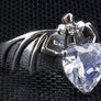 แหวนเงินแท้ พลอยขาว cz ดีไซน์หัวใจ Diamond Heart Bat Wings Ring