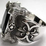 แหวนเงินแท้ พลอยน้ำเงินแซพไฟร์ ดีไซน์กรงเล็บ Big Sapphire Rings