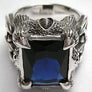 แหวนเงินแท้ พลอยน้ำเงินแซพไฟร์ ดีไซน์กรงเล็บ Big Sapphire Rings