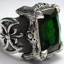 แหวนเงินแท้ดีไซน์กรงเล็บฝังพลอยเขียวมรกต