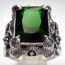แหวนเงินแท้ดีไซน์กรงเล็บฝังพลอยเขียวมรกต
