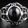 แหวนเงินแท้ดีไซน์โล่ ฝังพลอยดำ onyx
