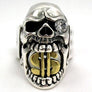 แหวนเงินแท้หัวกะโหลกเงินคาบดอลล่าห์
