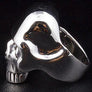 แหวนเงินแท้หัวกะโหลกหุ่นยนต์ตาเพชร