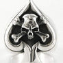 แหวนเงินแท้หัวกะโหลกกระดูกไขว้โพดำ