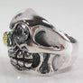 แหวนเงินแท้หัวกะโหลกมาเฟียคาบไปป์ทองตาเพชร