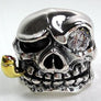 แหวนเงินแท้หัวกะโหลกมาเฟียคาบไปป์ทองตาเพชร