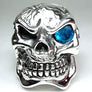 แหวนเงินแท้หัวกะโหลกมาเฟียตาฟ้าบลูโทพาส