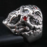 แหวนเงินแท้หัวกะโหลกปีศาจแวมไพร์ตาเพชร