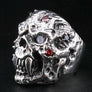 แหวนเงินแท้หัวกะโหลกปีศาจแวมไพร์ตาเพชร