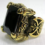 แหวนทองเหลืองเล็บมังกรพลอยดำ