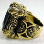 แหวนทองเหลืองเล็บมังกรพลอยดำ
