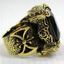 แหวนทองเหลืองเล็บมังกรพลอยดำ