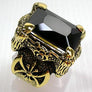 แหวนทองเหลืองเล็บมังกรพลอยดำ