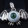 จี้เงินแท้ ดีไซน์ปีกปีศาจตาเขียว