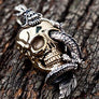 จี้เงินแท้ดีไซน์หัวกะโหลกมังกรเลื้อย
