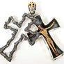 จี้เงินแท้ดีไซน์กางเขนพระเยซูทอง 2 ซีก