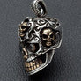 จี้เงินแท้ดีไซน์กะโหลกฝังตาฉลุหัวกะโหลกเล็ก