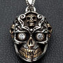 จี้เงินแท้ดีไซน์กะโหลกฝังตาฉลุหัวกะโหลกเล็ก