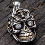 จี้เงินแท้ดีไซน์กะโหลกฝังตาฉลุหัวกะโหลกเล็ก