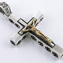 จี้เงินแท้ดีไซน์พระเยซูตรึงบนไม้กางเขนแบบคลาสสิค