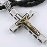 จี้เงินแท้ดีไซน์พระเยซูตรึงบนไม้กางเขนแบบคลาสสิค