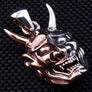 จี้เงินหน้ากากปีศาจ Oni Mask Tattoo Pendant