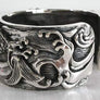 กำไลข้อมือเงินแกะลายปลาคาร์ฟแท้ขนาด 7 นิ้ว-7.5 นิ้ว