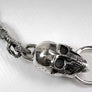 พวงกุญแจเงินแท้ ดีไซน์หัวกะโหลกใหญ่ มือจับ รหัส 1286