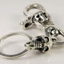 พวงกุญแจเงินแท้ ดีไซน์กะโหลก ฝังตาขาว