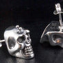 ต่างหูเงินแท้ ดีไซน์กะโหลกหัวเจาะ