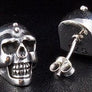 ต่างหูเงินแท้ ดีไซน์กะโหลกหัวเจาะ