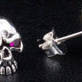 ต่างหูเงินแท้ ดีไซน์กะโหลกพังค์