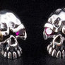 ต่างหูเงินแท้ ดีไซน์กะโหลกพังค์