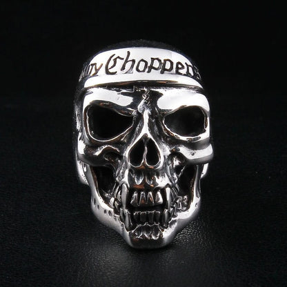 แหวนเงินแท้ 925 กะโหลก Deadcity Choppers ด้านหน้า