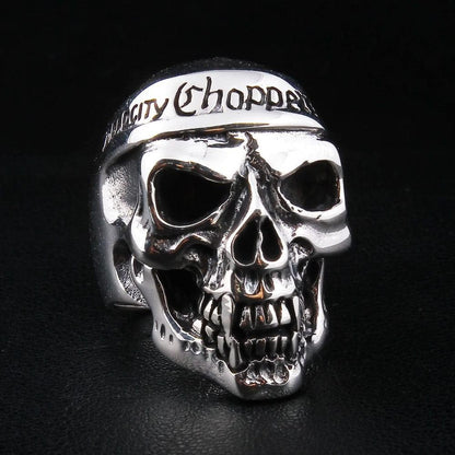 แหวนเงินแท้ 925 กะโหลก Deadcity Choppers มุมเฉียงฝั่งหนึ่ง