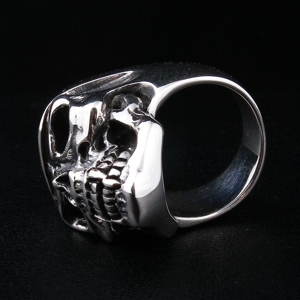 แหวนเงินแท้ 925 กะโหลก Deadcity Choppers ด้านในวงมุมเฉียง