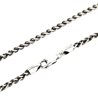สร้อยคอเงินแท้ 925 ลายวีตเชน 3.5 มม. รายละเอียดตะขอและข้อสร้อย