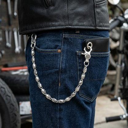 โซ่คล้องกระเป๋าข้อไทรบัลเงินแท้ 925 ยาว 21 นิ้ว โซ่ไทรบัลคล้องจากหูกางเกงไปยังกระเป๋าด้านหลัง