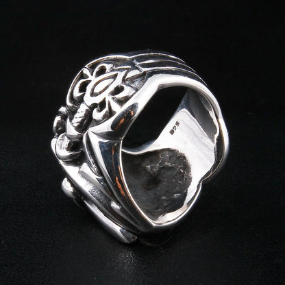 แหวนเงินแท้ 925 ดาบและโล่ ด้านหลังและด้านในวงแหวน