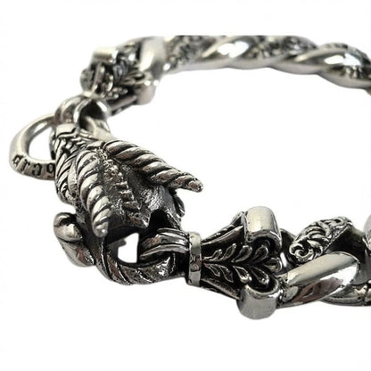 สร้อยข้อมือหัวมังกร Rider เงินแท้ 925 ภาพรายละเอียดสร้อยข้อมือระยะใกล้