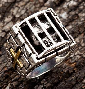 แหวนเงินแท้ กะโหลกนักโทษ