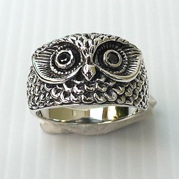 แหวนเงินแท้ ลายนกฮูก