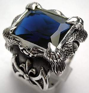 แหวนเงินแท้ พลอยน้ำเงินแซพไฟร์ ดีไซน์กรงเล็บ Big Sapphire Rings