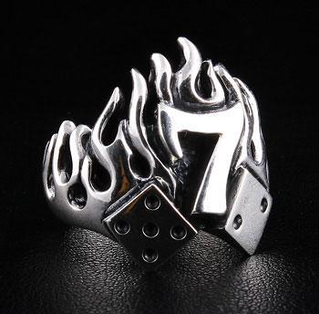 แหวนเงินแท้ดีไซน์เลข 7 ไฟ