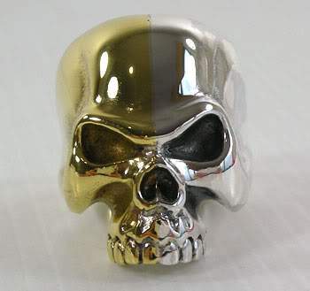 แหวนเงินแท้ดีไซน์หัวกะโหลก 2 โทนสี