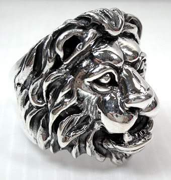 แหวนเงินแท้ดีไซน์หัวสิงโตโรมัน