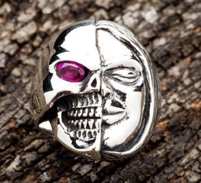 แหวนเงินแท้ดีไซน์หน้ากาก 2 faces