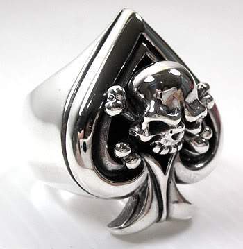 แหวนเงินแท้ดีไซน์กะโหลกโพดำ